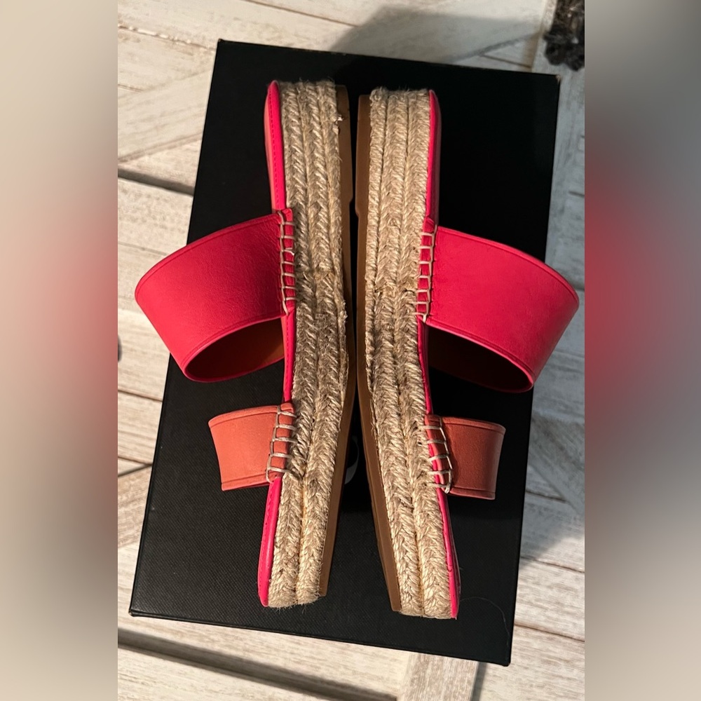 Coach Pink l/salmon Espadrille Shoes Summer Style - Picture 3 of 7